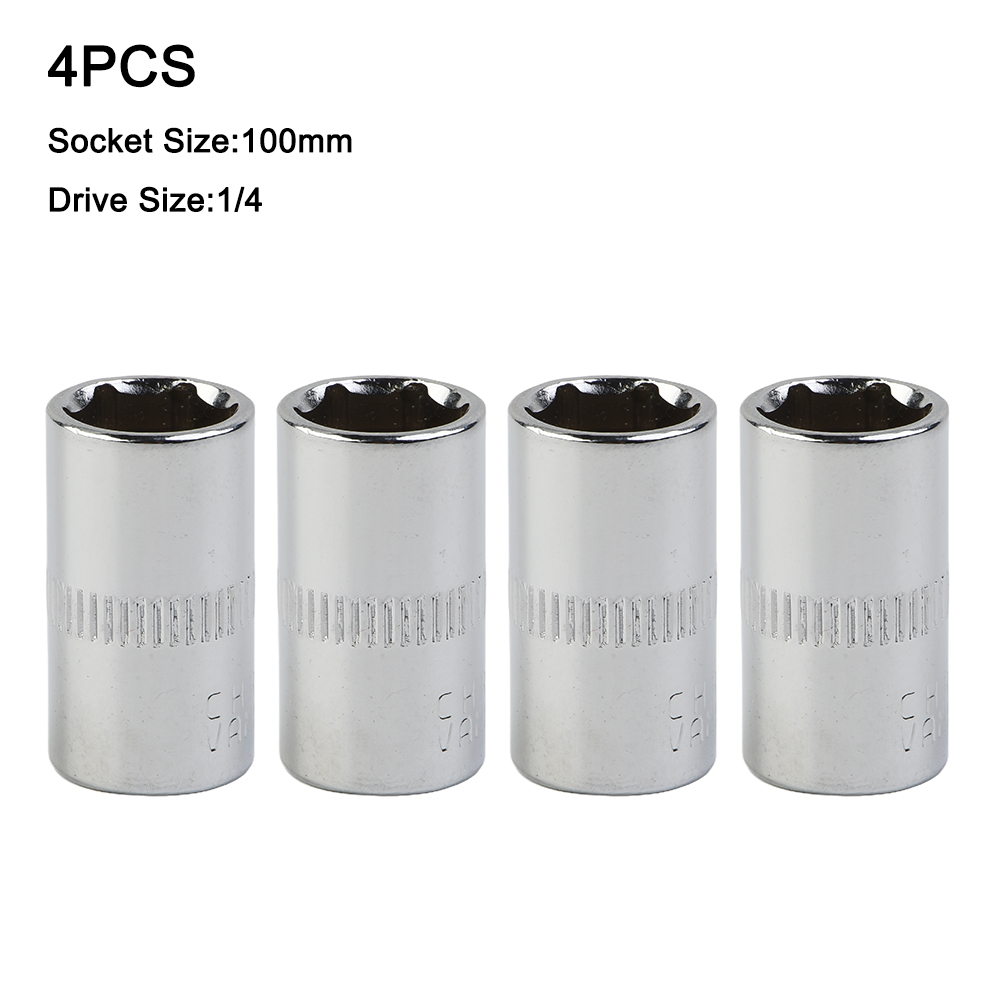 Home Bar Supplies - 4pcs Socket Chrome Vanadium Steel 1/4