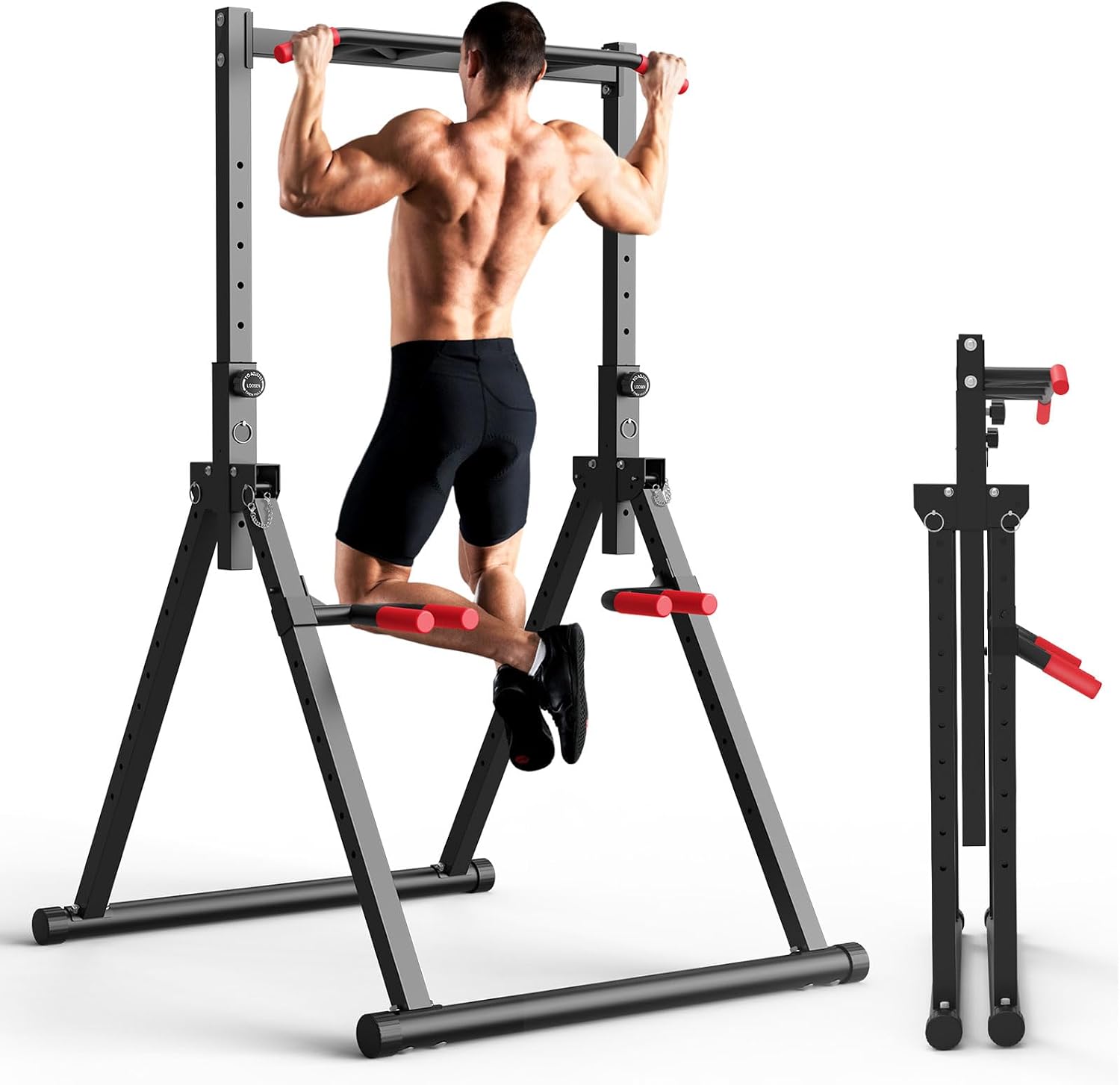 Home Bar And Gym - Foldable Power Tower Dip Station, Free