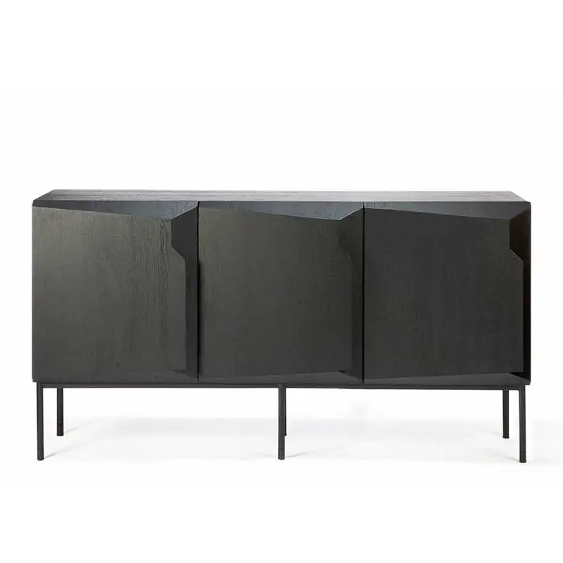 Home Bar Lounge - Solid Wood Black Display Cabinet Entrance