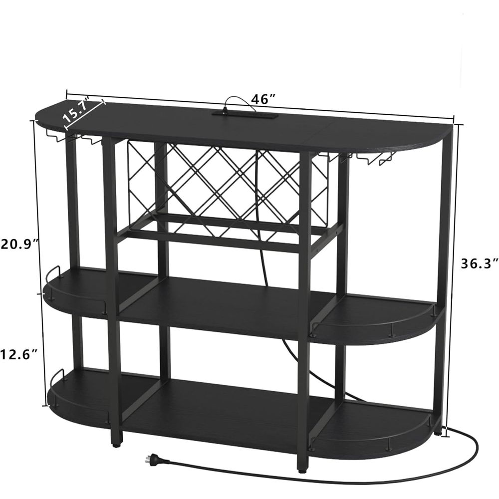 Black 3-Tier Coffee Table with - đánh giá và giá Home Bar And Kitchen