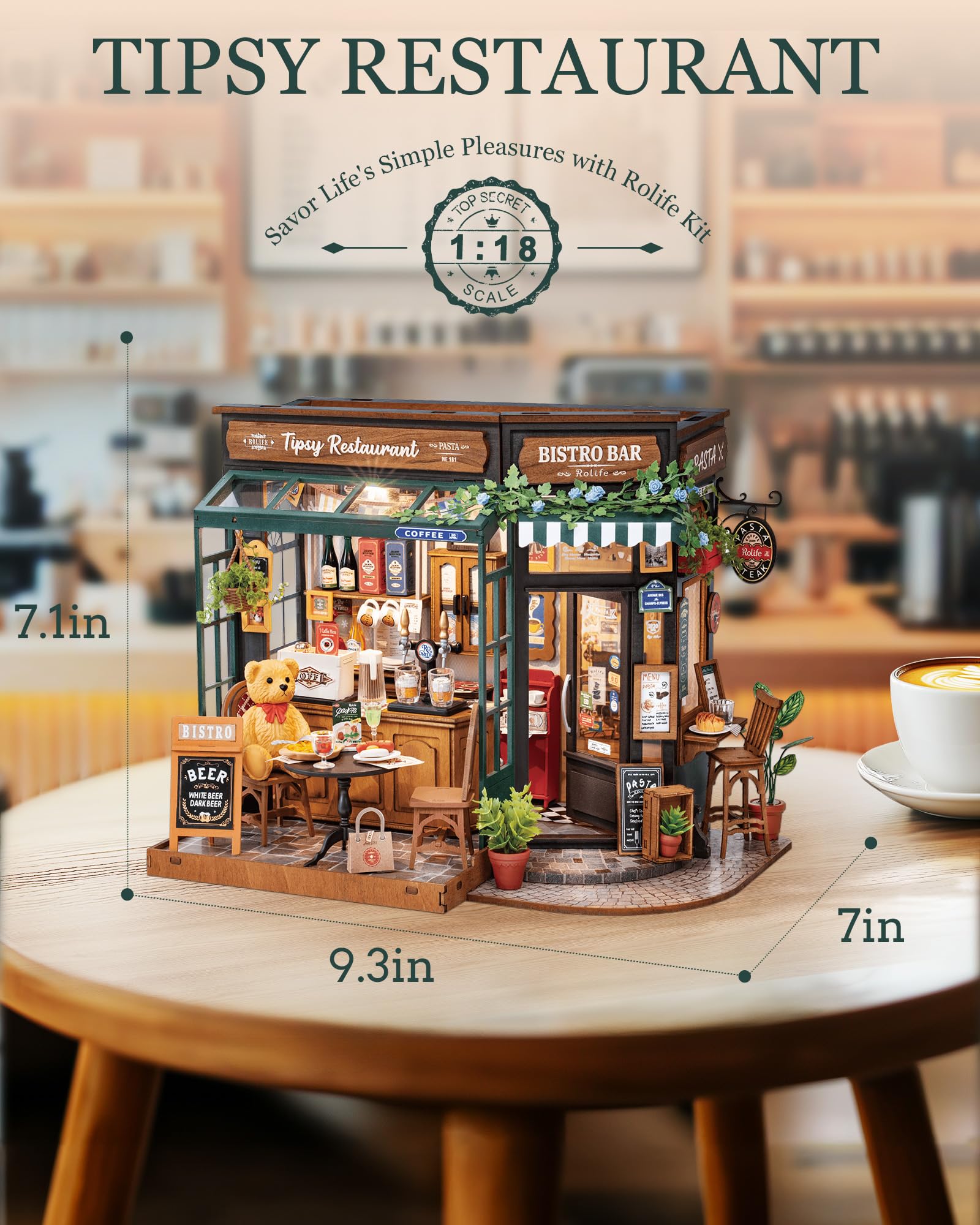 Robotime Rolife Tipsy Restaura - đánh giá và giá Home Bar And Restaurant