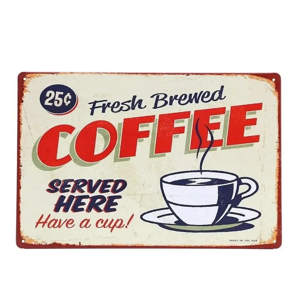 Plaque Metal Signs Drink Coffe - đánh giá và giá Home Bar And Coffee