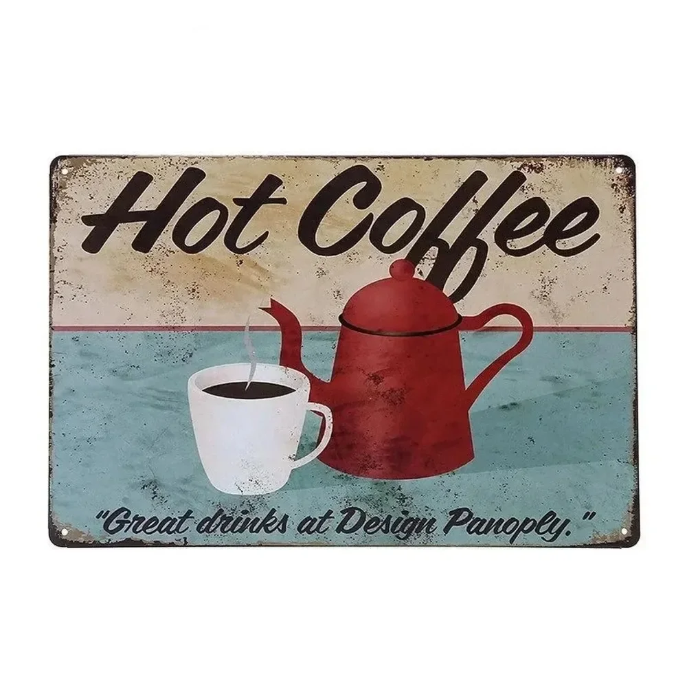 Plaque Metal Signs Drink Coffe - đánh giá và giá Home Bar And Coffee