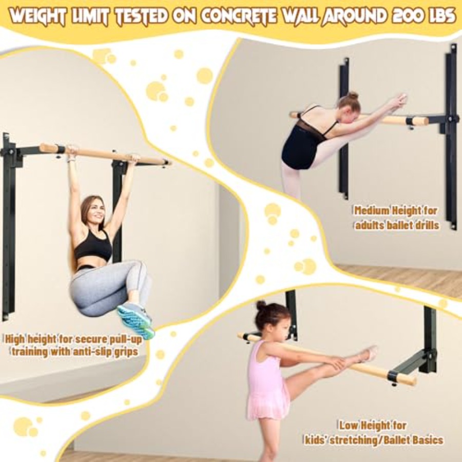 Wall Mounted Ballet Barre 4ft  - đánh giá và giá Home Bar And Gym