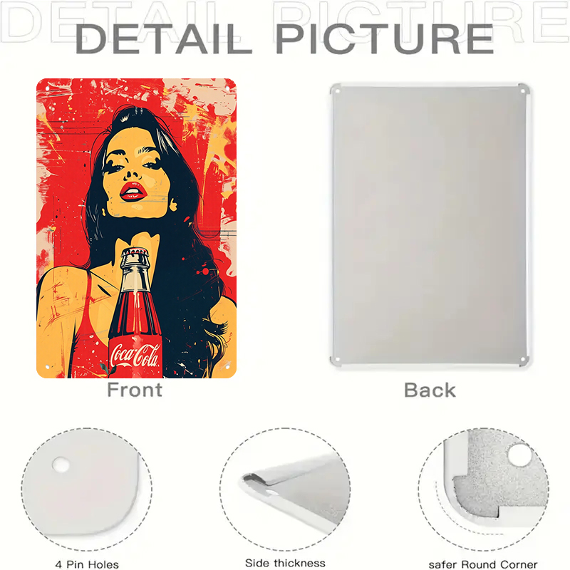 1PC 2D Flat Vintage Coca Cola  - đánh giá và giá Home Bar And Coffee