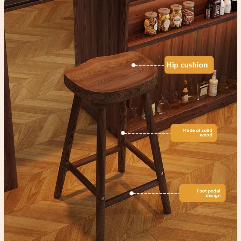 Solid Wood Curved Bar Stool Hi - đánh giá và giá Home Bar Seating