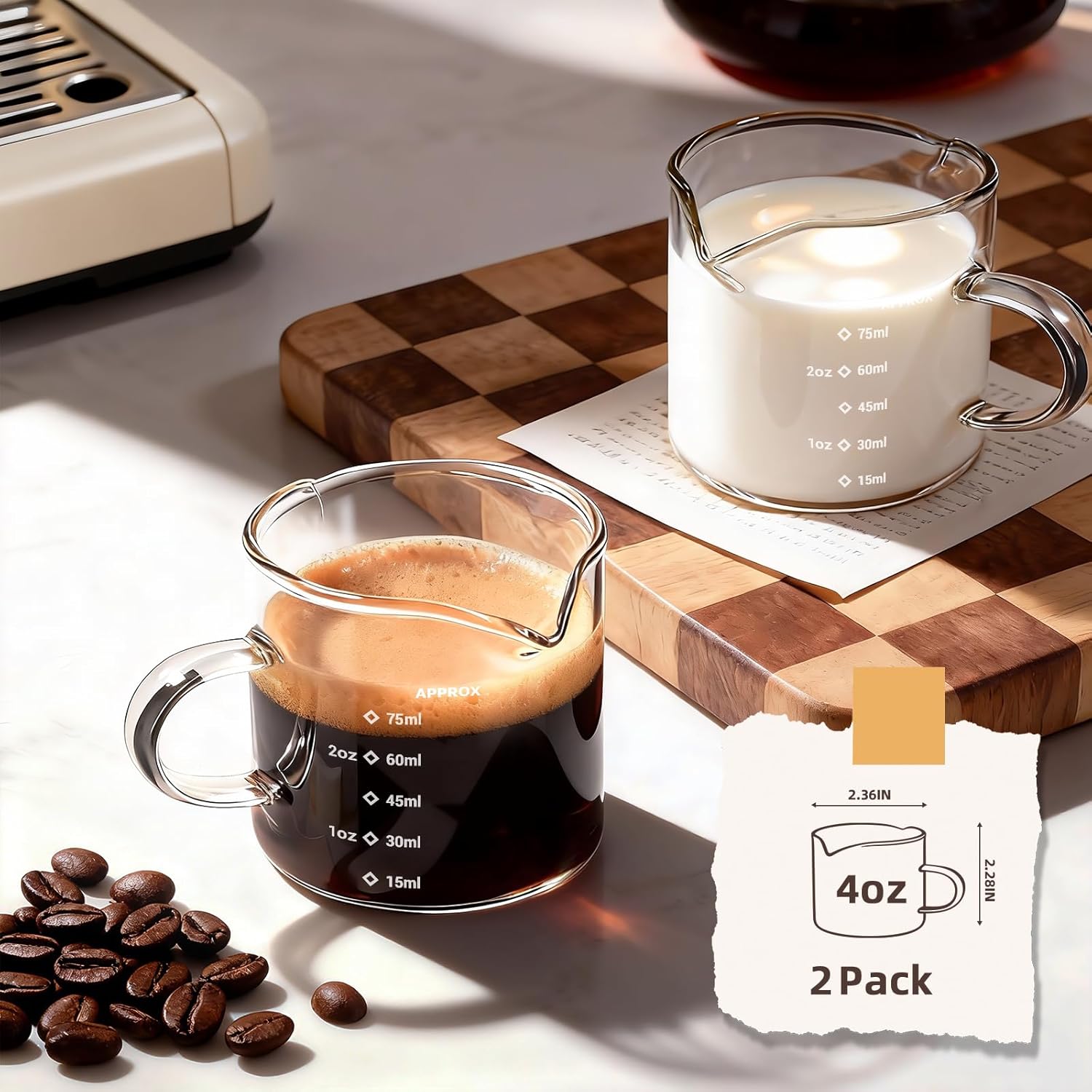 1/2pcs Espresso Cups 4oz Espre - đánh giá và giá Home Bar Set