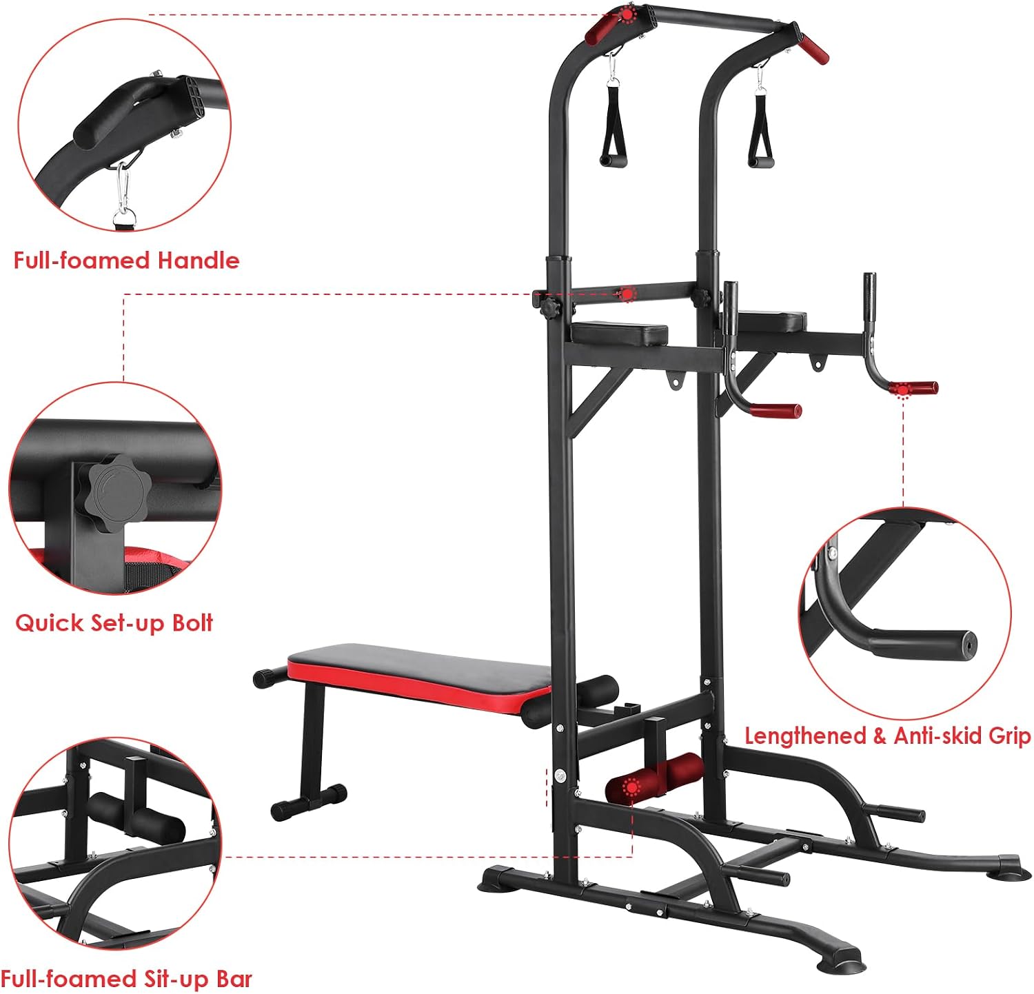 Power Tower with Bench, Pull U - đánh giá và giá Home Bar And Gym