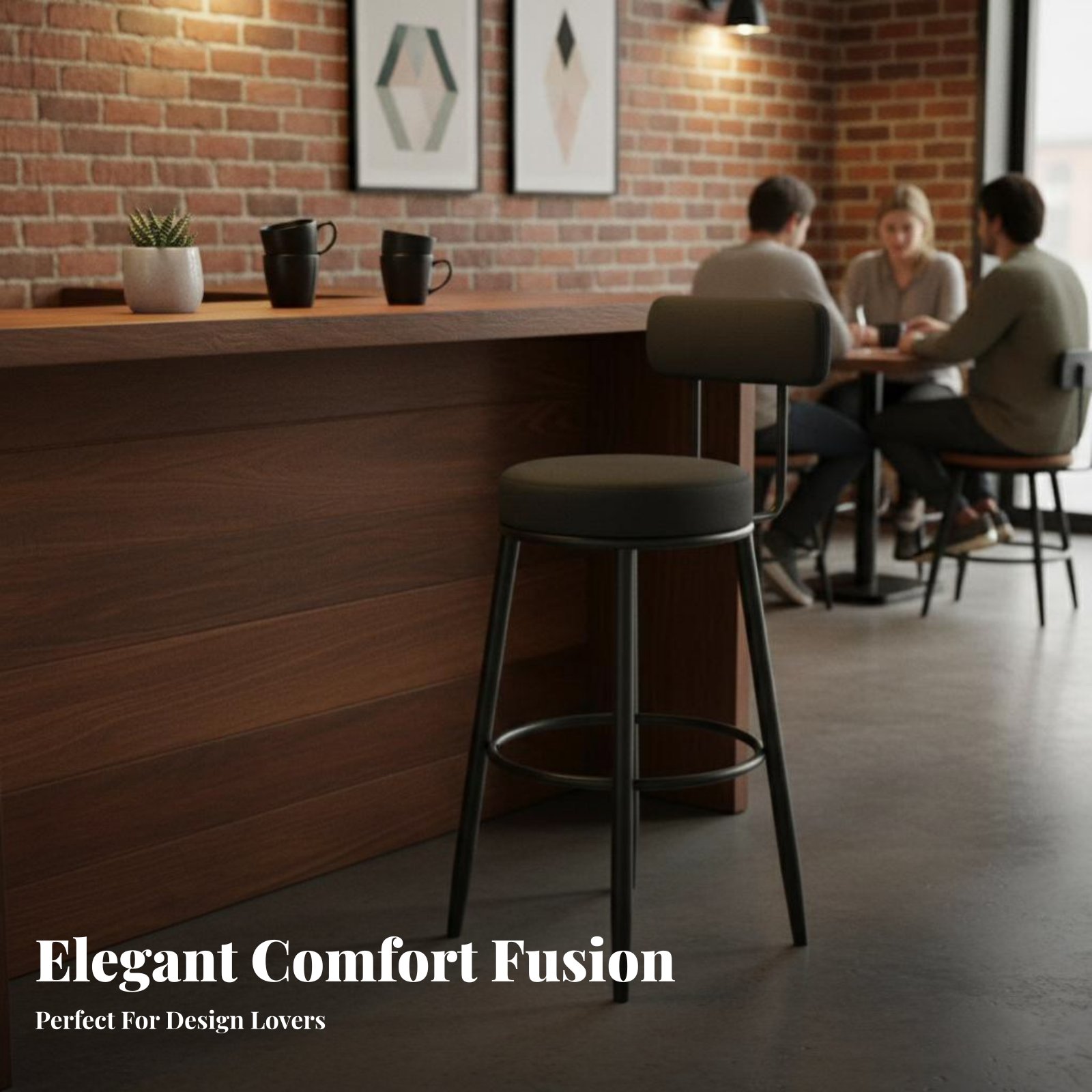 Upholstered Stool with Low Rea - đánh giá và giá Home Bar Seating