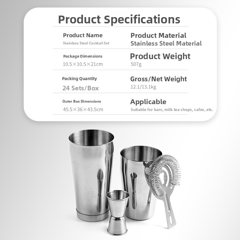 Stainless Steel Bar Tool Set C - đánh giá và giá Boston Shaker Set