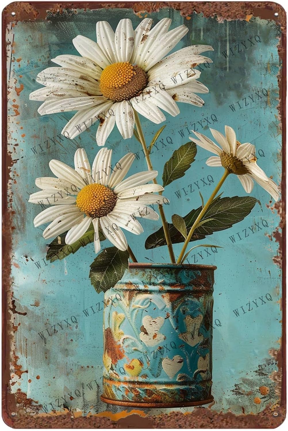 Metal Signs White Daisy Flower - đánh giá và giá Home Bar And Kitchen