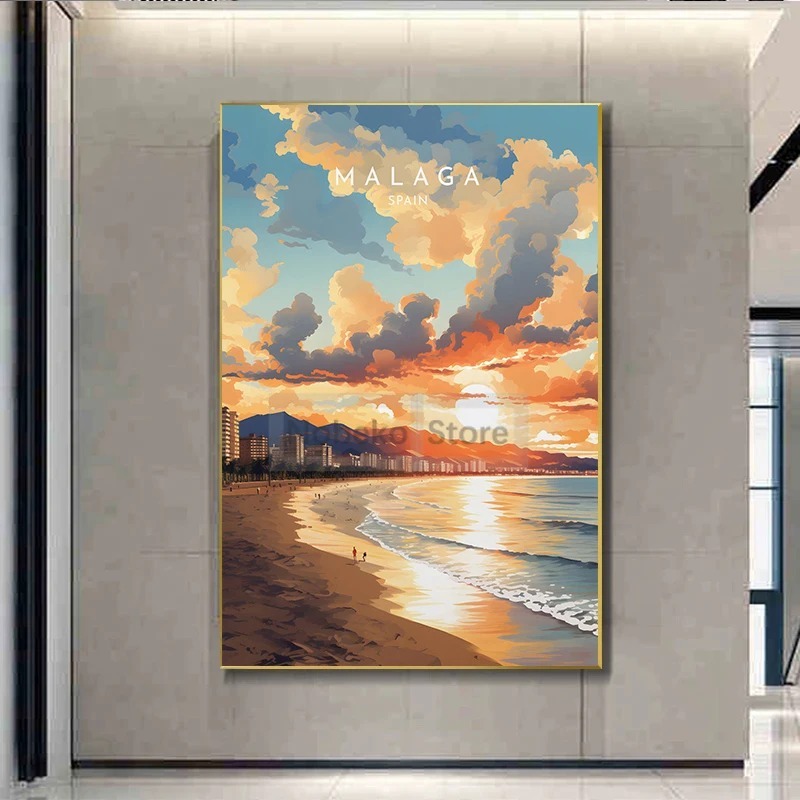 Spain Travel Poster Barcelona  - đánh giá và giá Home Barcelona