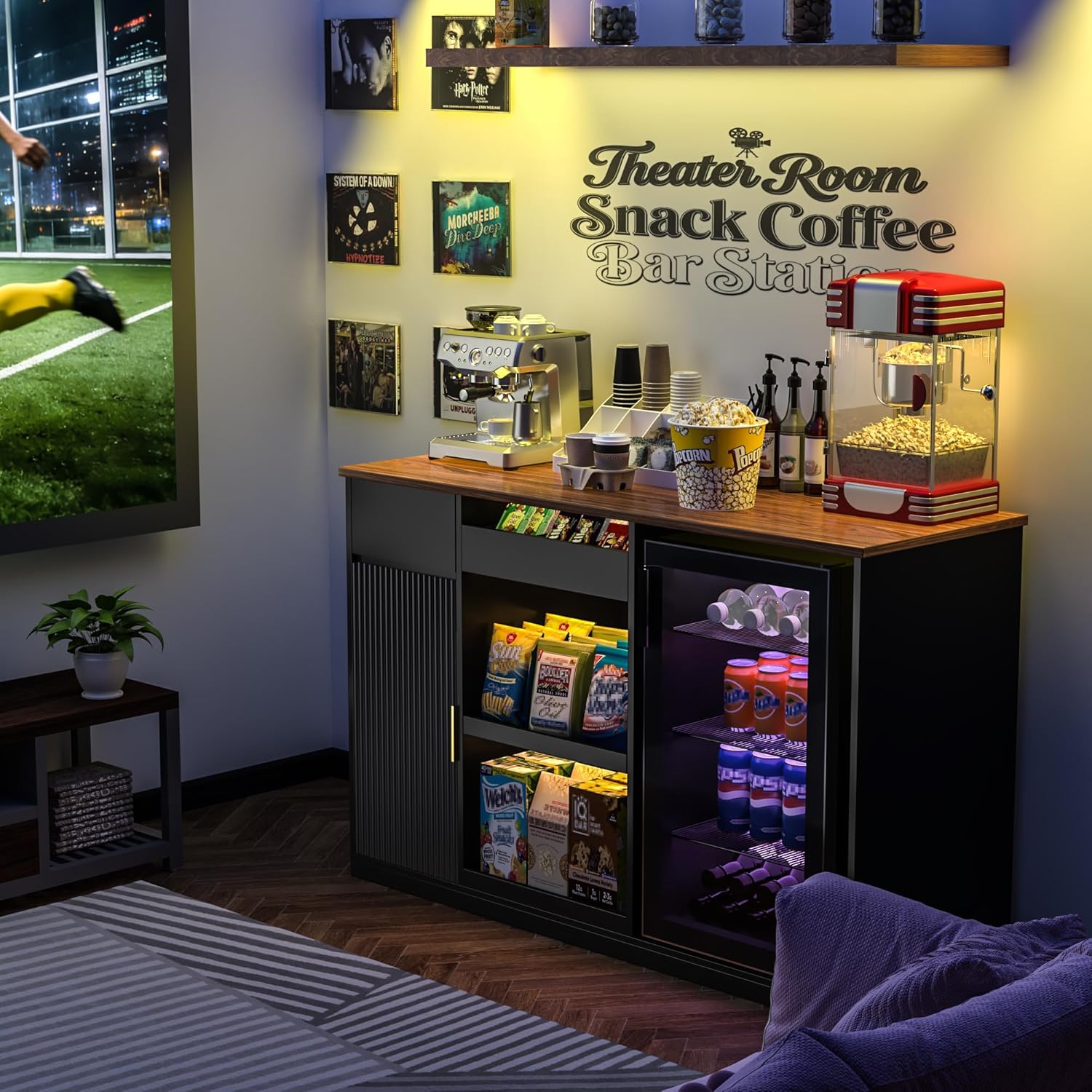 Snack Bar Cabinet with Fridge  - đánh giá và giá Home Bar And Fridge