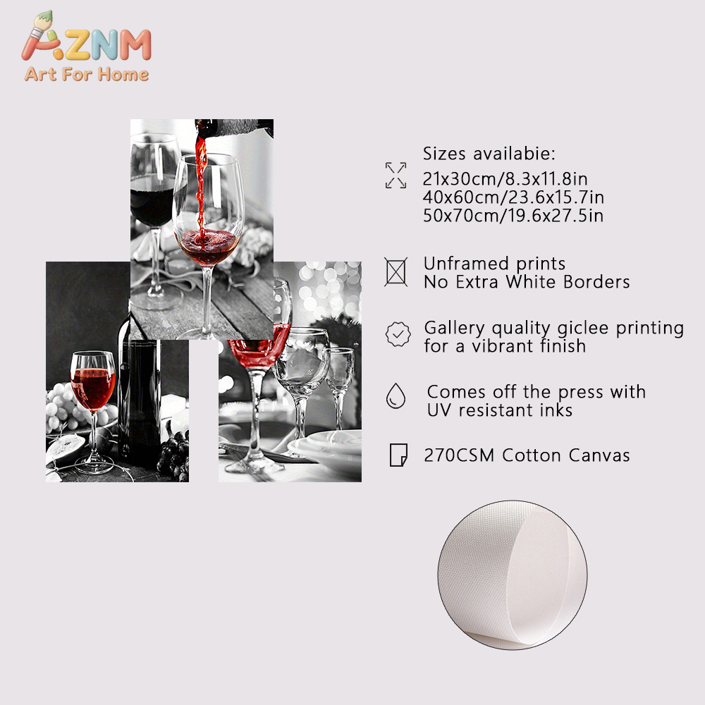 3PCS Red Wine Glass Black Whit - đánh giá và giá Home Bar Set